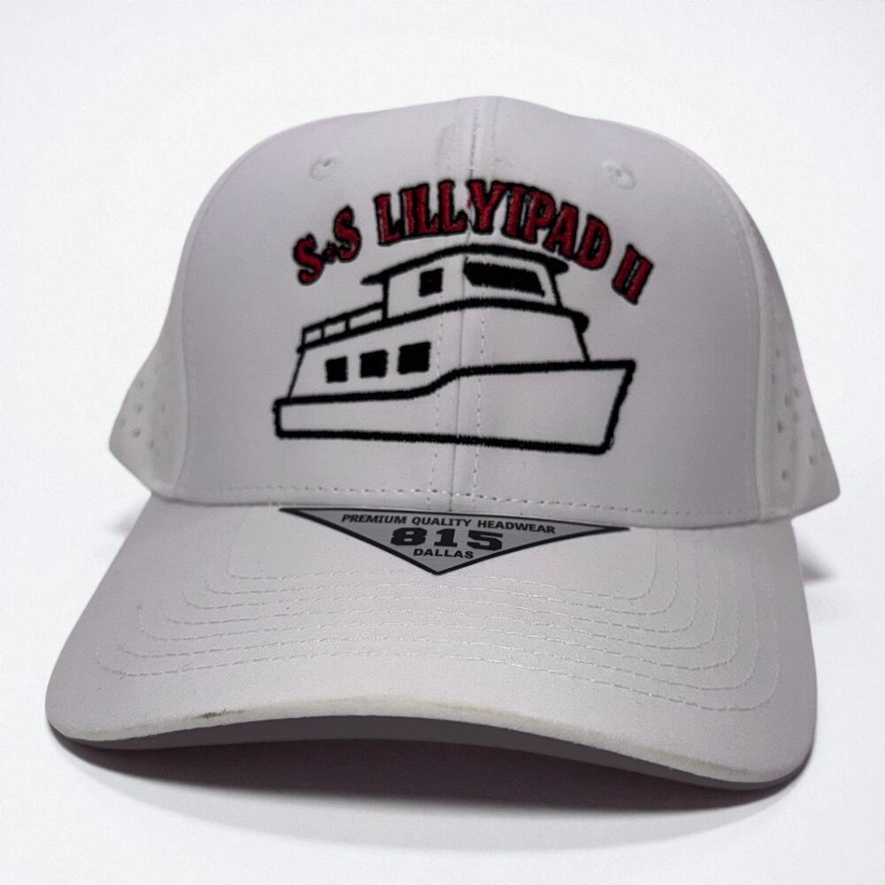 SS Lilypad Embroidery | White and Burgundy Embroidery | Mad Capper